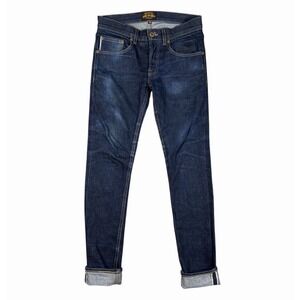 Brave Star Mens Jeans 28(30)x30 Whiskered Blue Selvedge Cone Denim Button Fly
